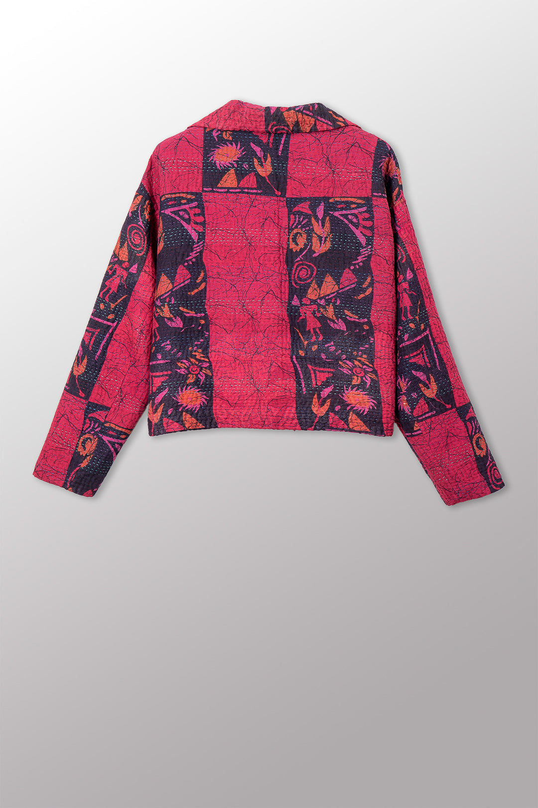 COTTON OVERDYE KANTHA LAPELED SHORT JKT - ov4081-cfus001s -