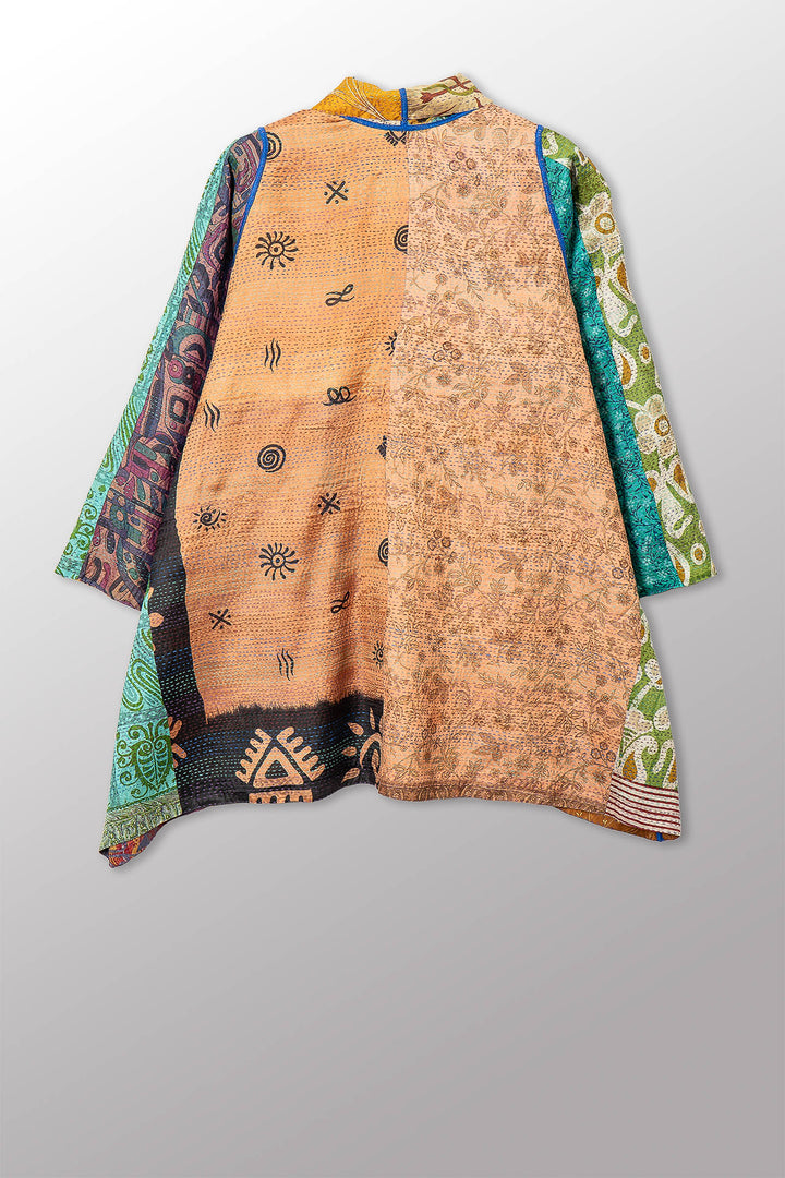 VINTAGE SILK KANTHA A-LINE JKT - sv2003-0415a -