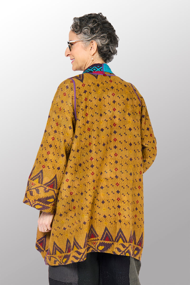 COTTON OVERDYE KANTHA A-LINE JKT - ov4003-ctuq001a -