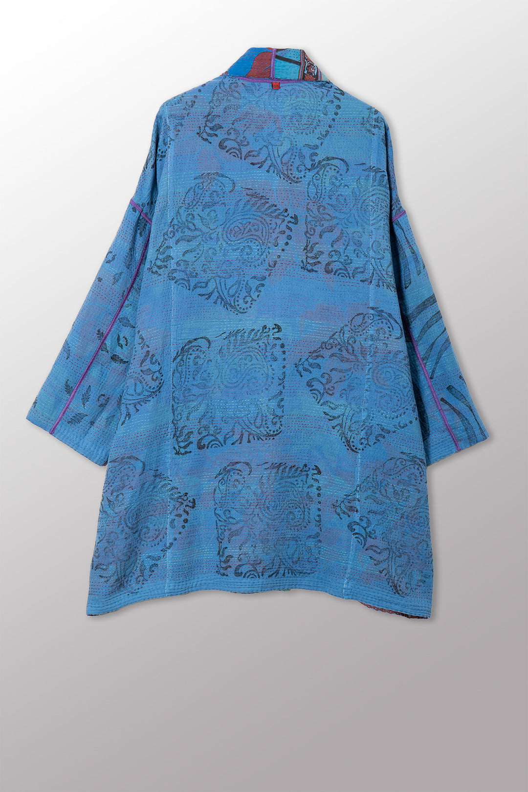 VINTAGE COTTON & NEW VOILE KANTHA HAORI JACKET - cn2068-0004a -