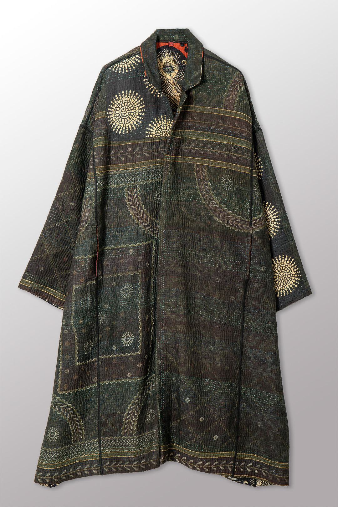 VINTAGE COTTON KANTHA NEW OVERSIZED COAT - cv4342-0012a -