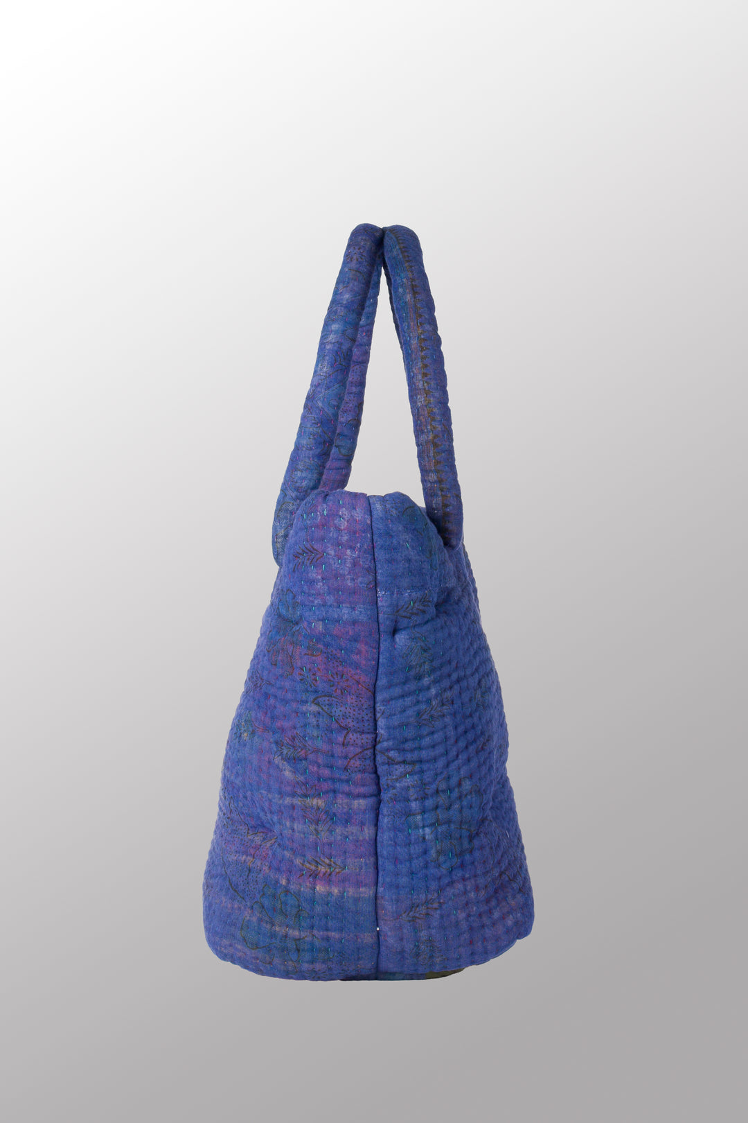 Quilted Overdye Cotton Kantha Bucket Tote
