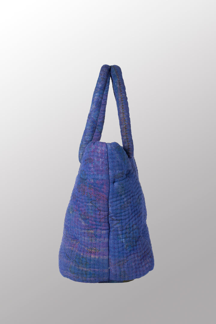 Quilted Overdye Cotton Kantha Bucket Tote