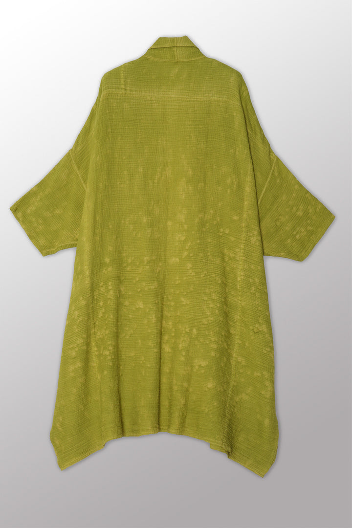SAND SUN DYE RIPPLE KANTHA PONCHO TOPPER - rs2356-lim -