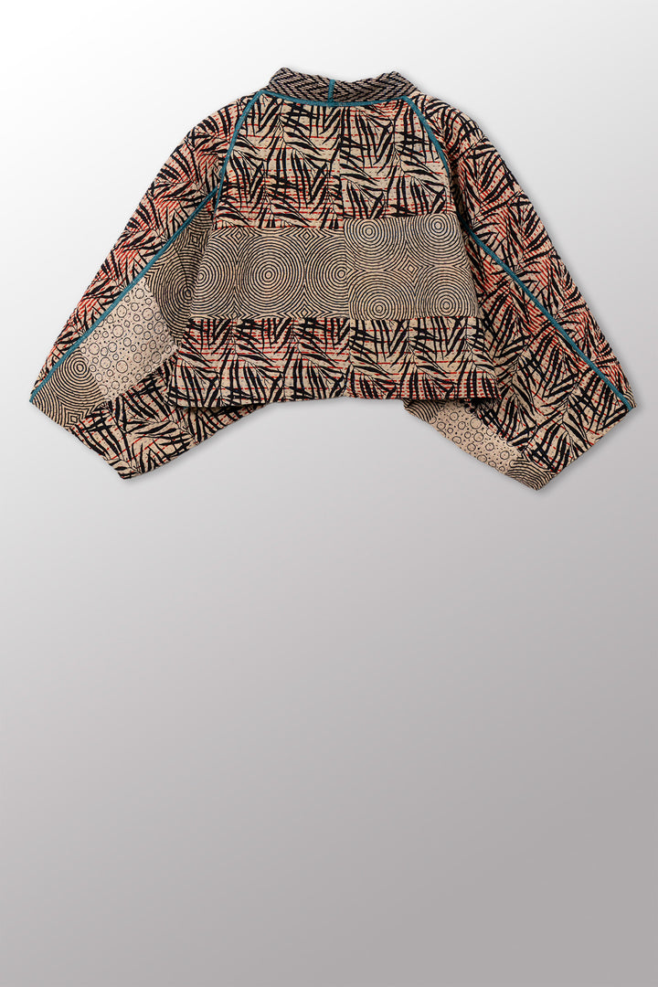 SOHO BAMBOO KANTHA PUFF SLV. SHRUG - bo4062-cblk009a -