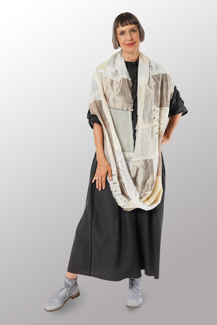 MOSAIC PATCH KANTHA INFINITY SCARF - mz1816-ivy -