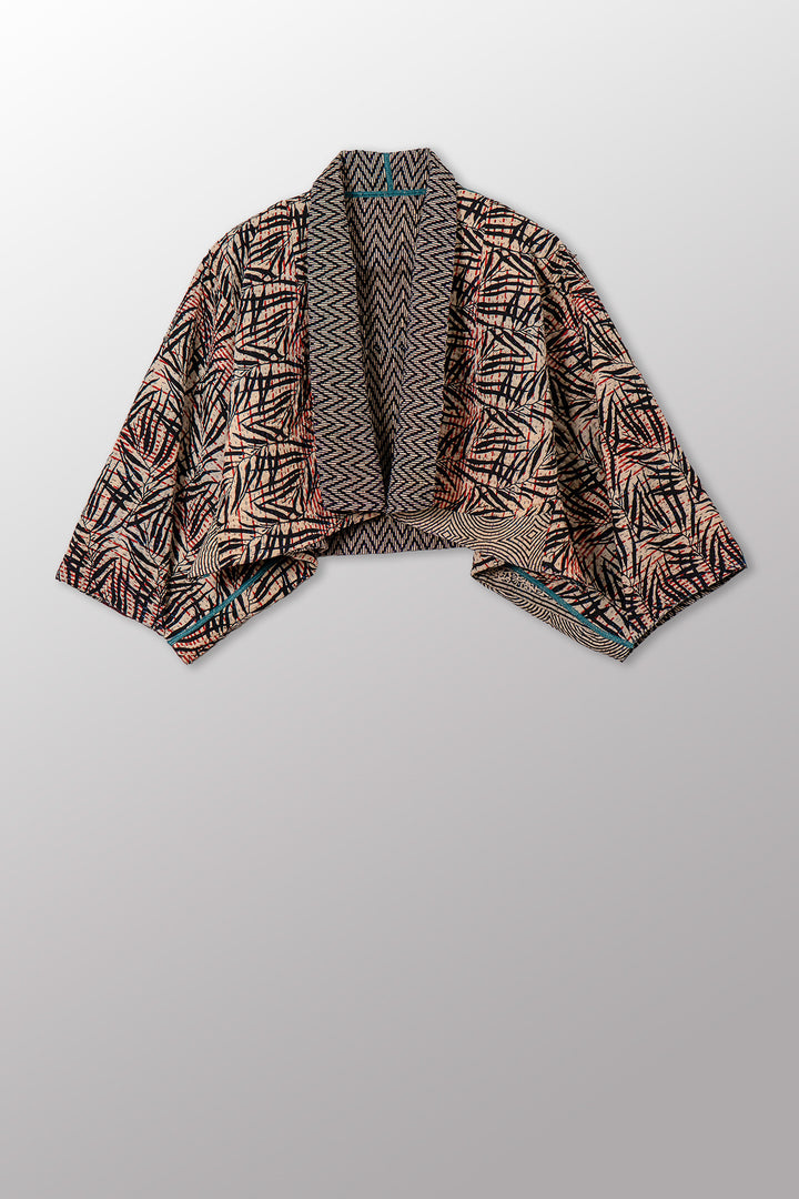 SOHO BAMBOO KANTHA PUFF SLV. SHRUG - bo4062-cblk002a -