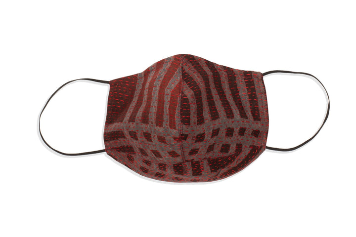 INDONESIAN PRINT & BORDER SHIBORI KANTHA BACK PLEATED VEST MAXI - ib2222-red -