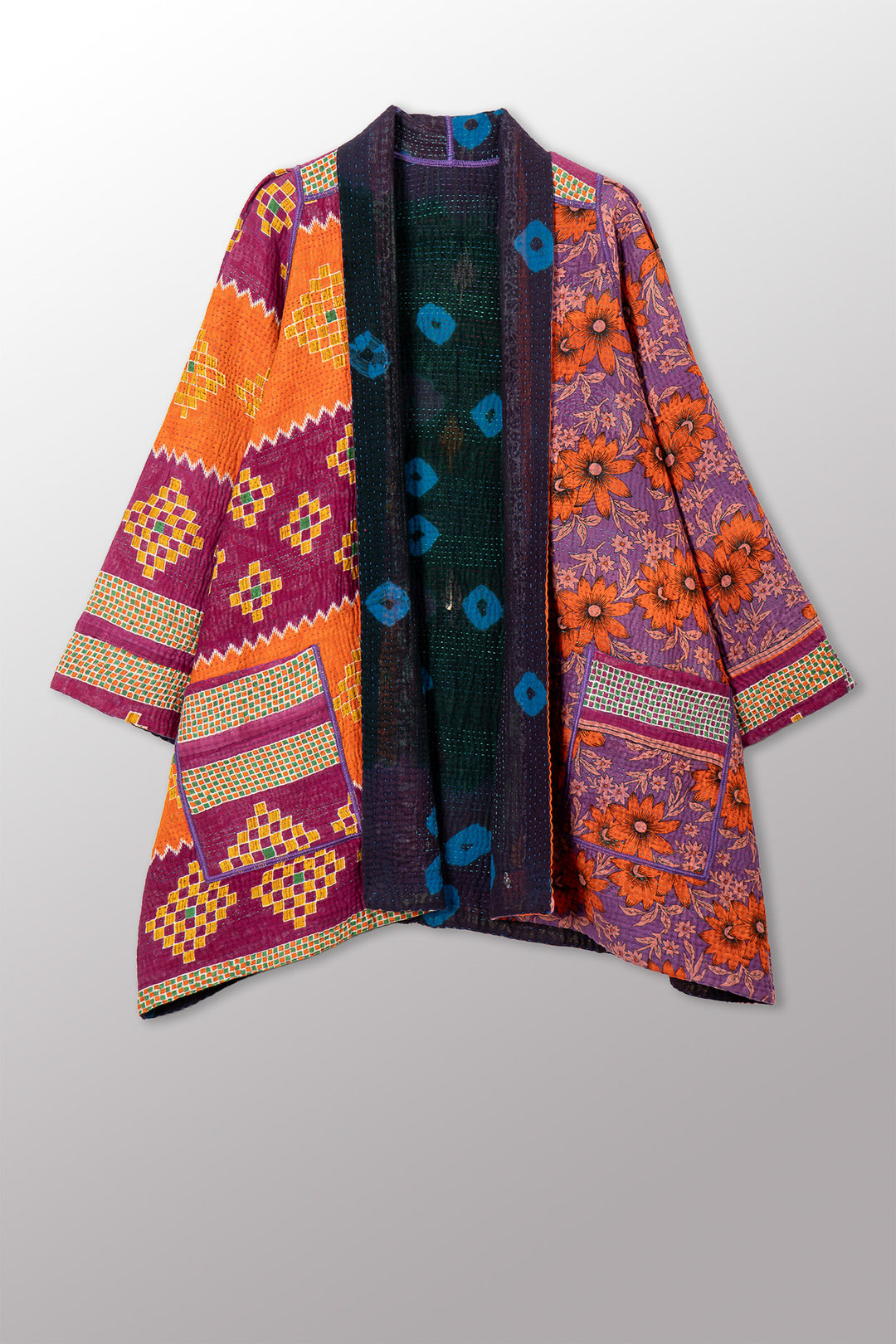 VINTAGE COTTON KANTHA A-LINE JKT - cv4003-0457a -