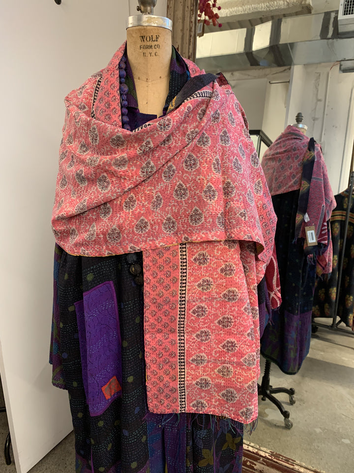 VINTAGE COTTON KANTHA SCARF STANDARD - cv2801-0005a -