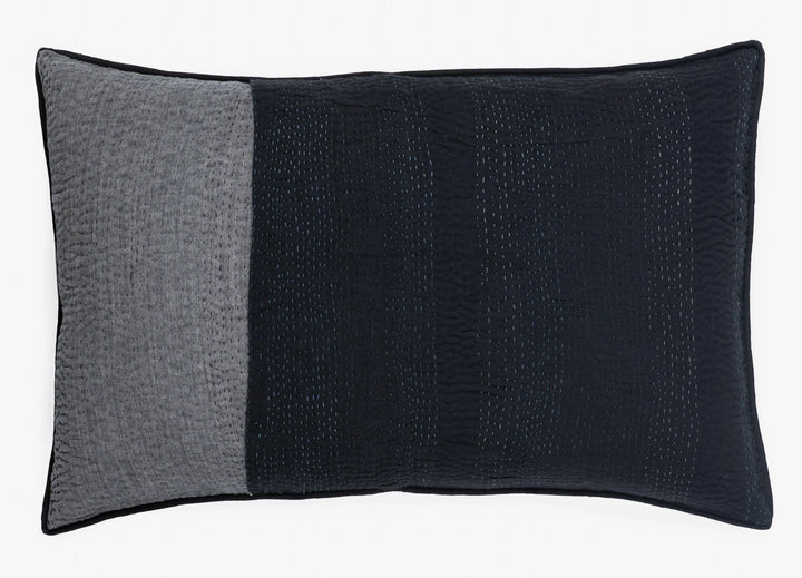 Landscape Handmade Vintage Kantha Pillow -Black