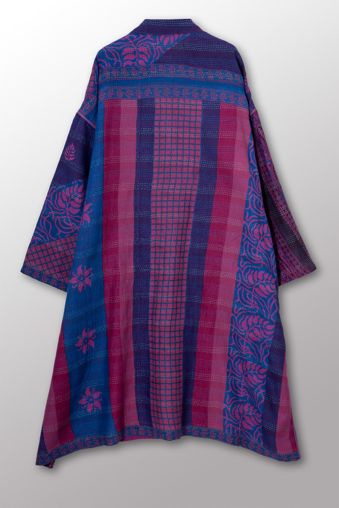 VINTAGE COTTON & NEW VOILE KANTHA NEW OVERSIZED COAT - cn2342-0004a -