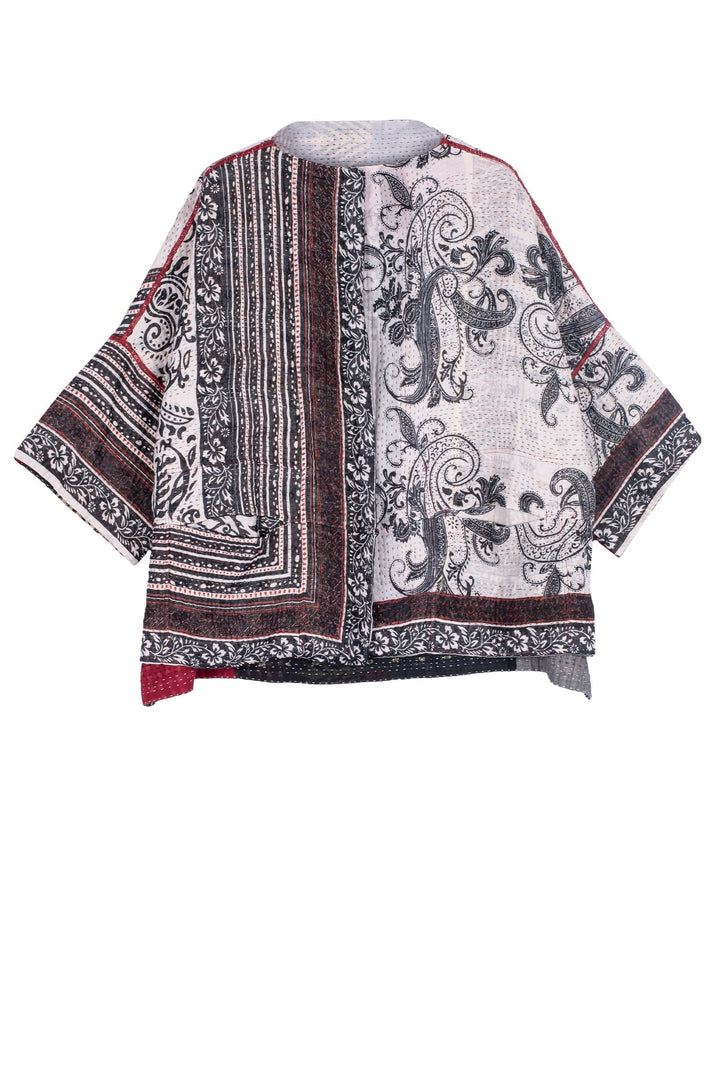 PAISLEY & PATCH KANTHA STRAIGHT NECK JKT - py4058-wht -