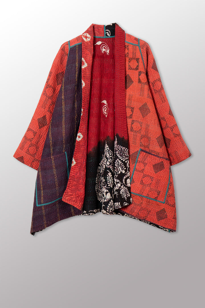 VINTAGE COTTON KANTHA A-LINE JKT - cv4003-0458a -