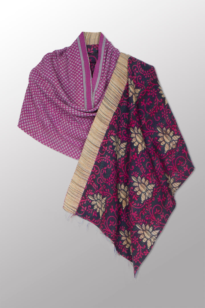 VINTAGE COTTON KANTHA SCARF STANDARD - cv2801-0008a -