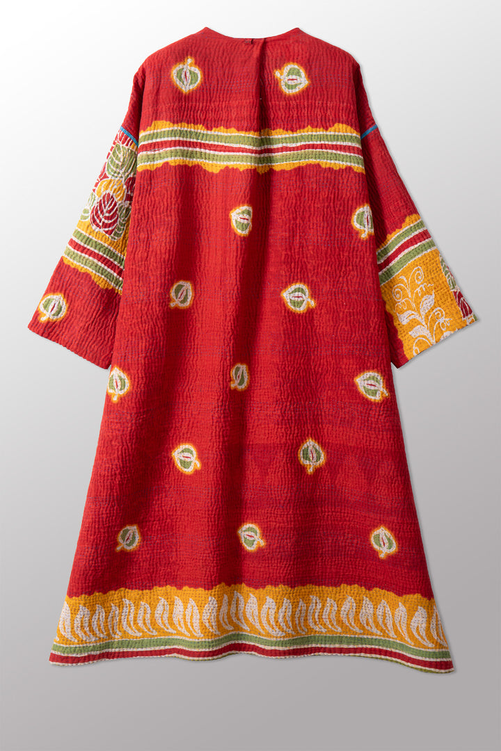 VINTAGE COTTON KANTHA LONG DUSTER - cv4328-0014a -