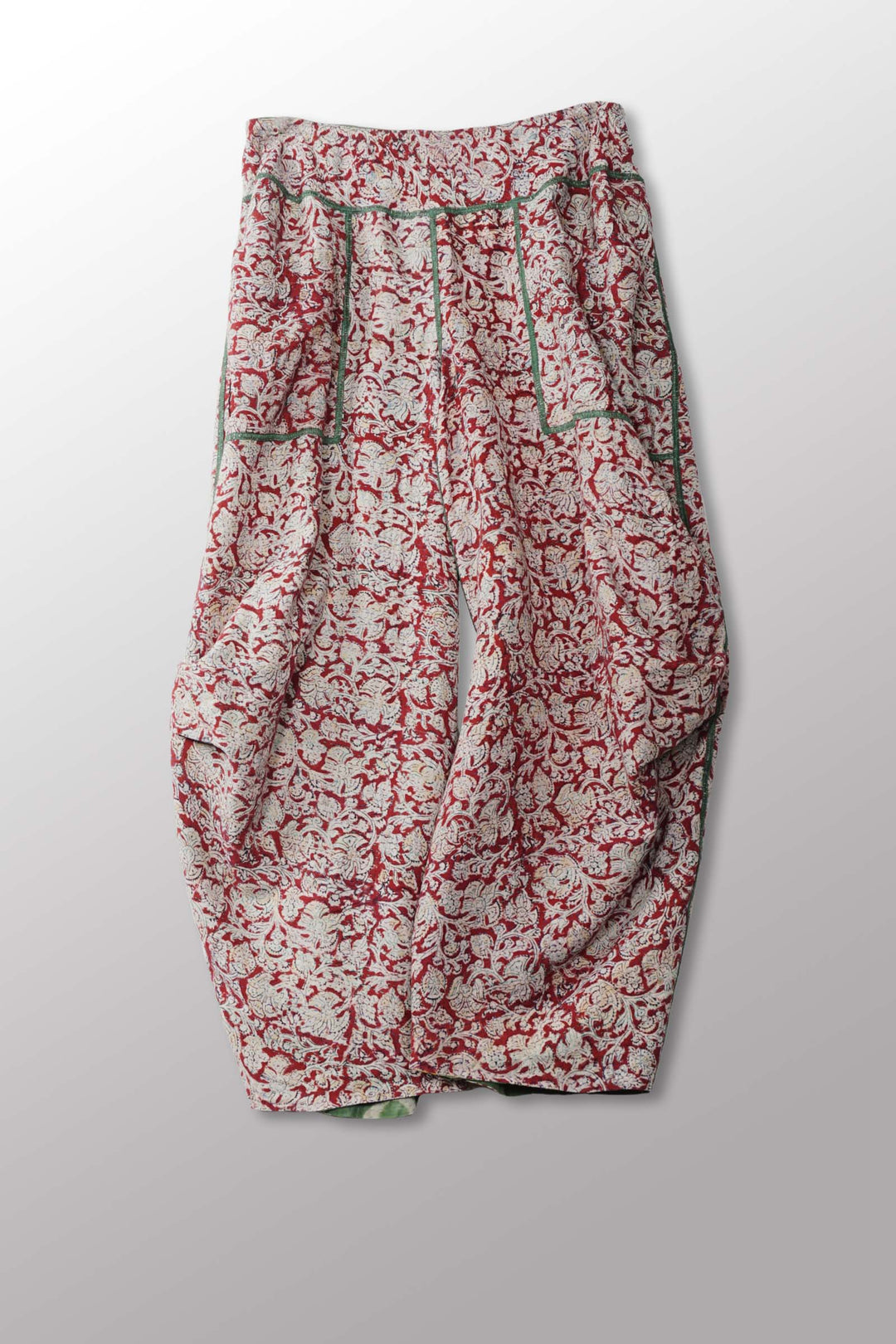 VINTAGE COTTON KANTHA KNEE TUCKED PANTS - cv2625-0013m -