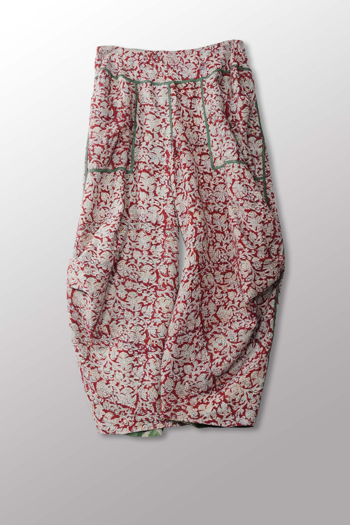 VINTAGE COTTON KANTHA KNEE TUCKED PANTS - cv2625-0013m -