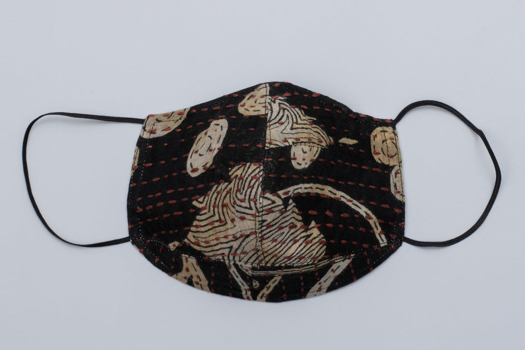 VINTAGE COTTON BBK KANTHA V-NECK JUMPER - bb2622-0011w -