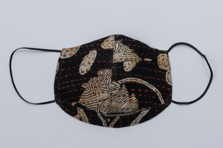 VINTAGE COTTON BBK KANTHA V-NECK JUMPER - bb2622-0011w -