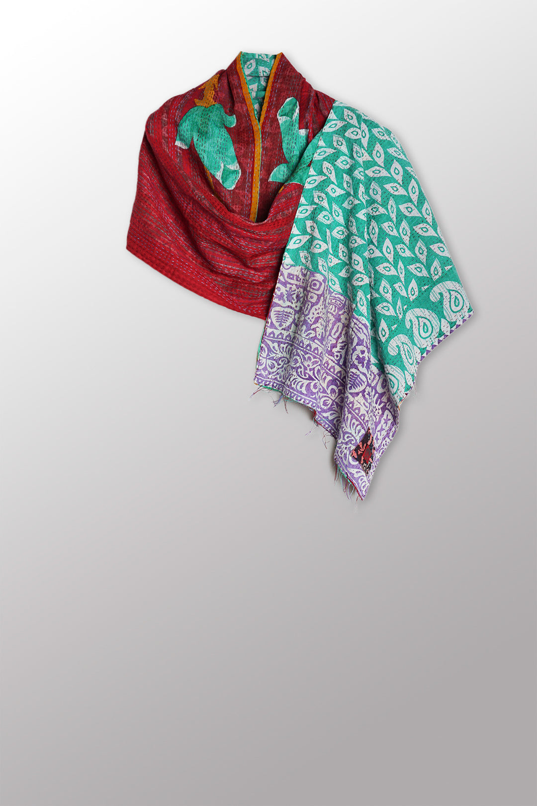VINTAGE COTTON KANTHA SCARF STANDARD - cv2801-0017a -