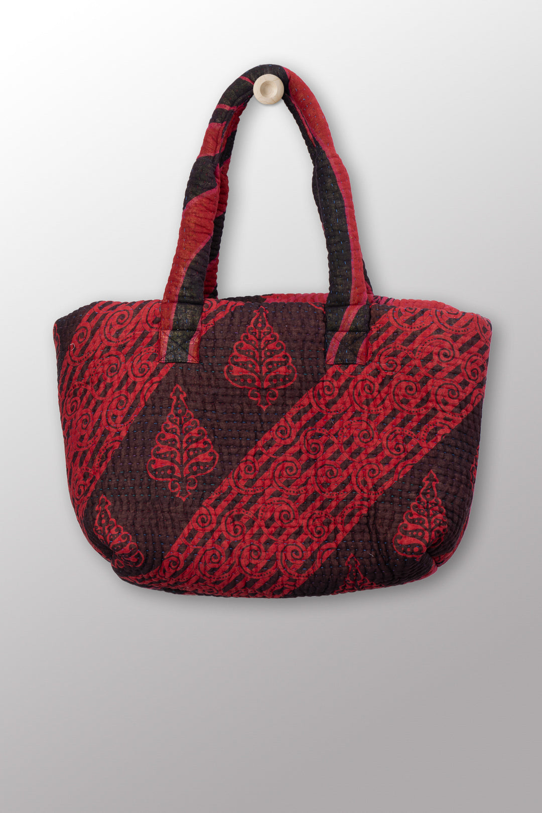 Quilted Overdye Cotton Kantha Wide Tote