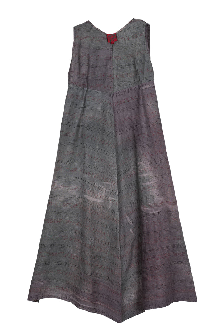 MANHATTAN AJRAKH KANTHA HIGH-WAIST DRESS - mh2447-gry -