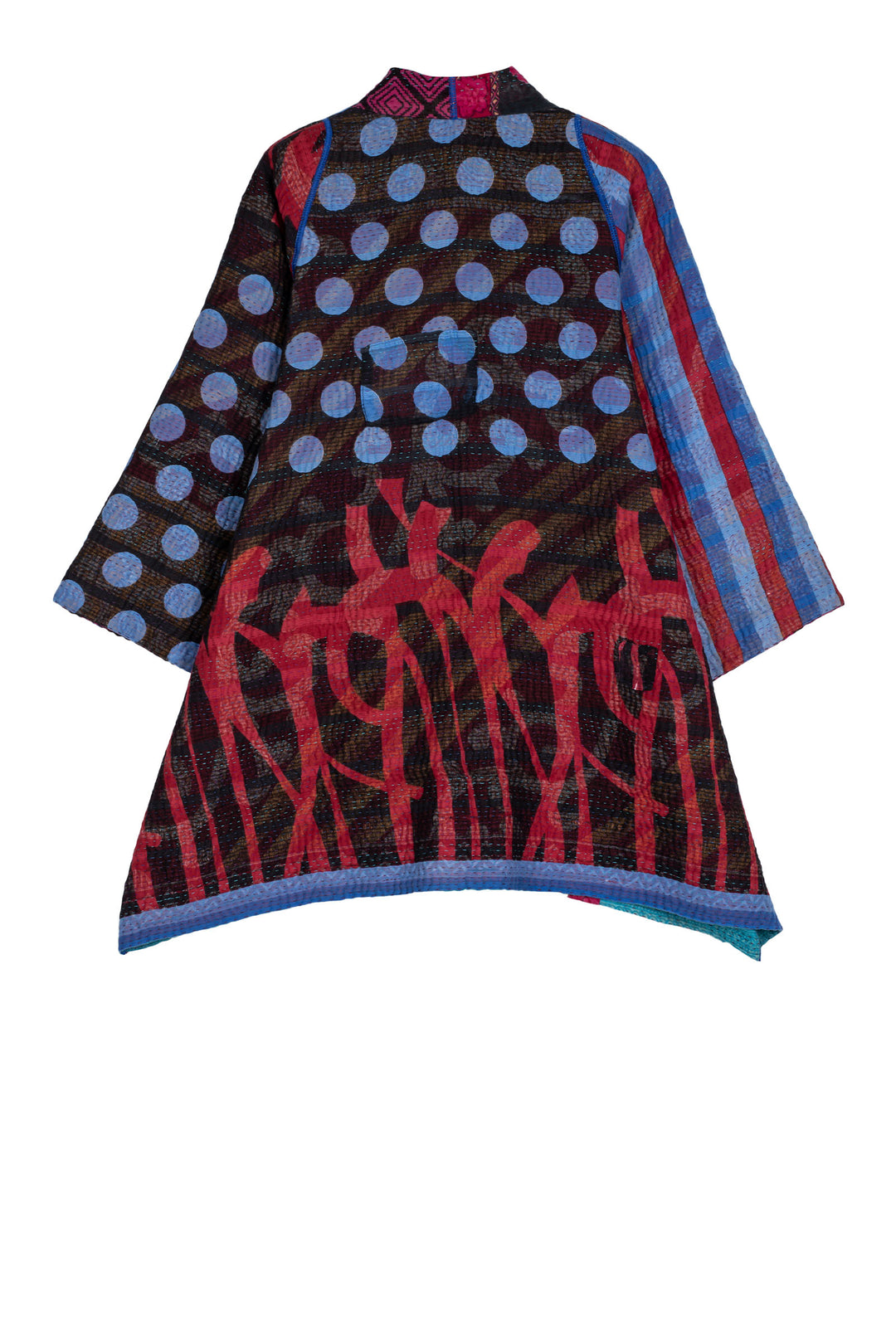 VINTAGE COTTON KANTHA A-LINE JACKET - cv4003-0418s -