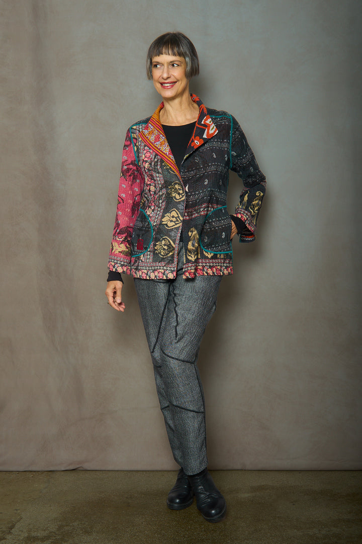 VINTAGE COTTON KANTHA SHORT JKT - cv4007-0310m -