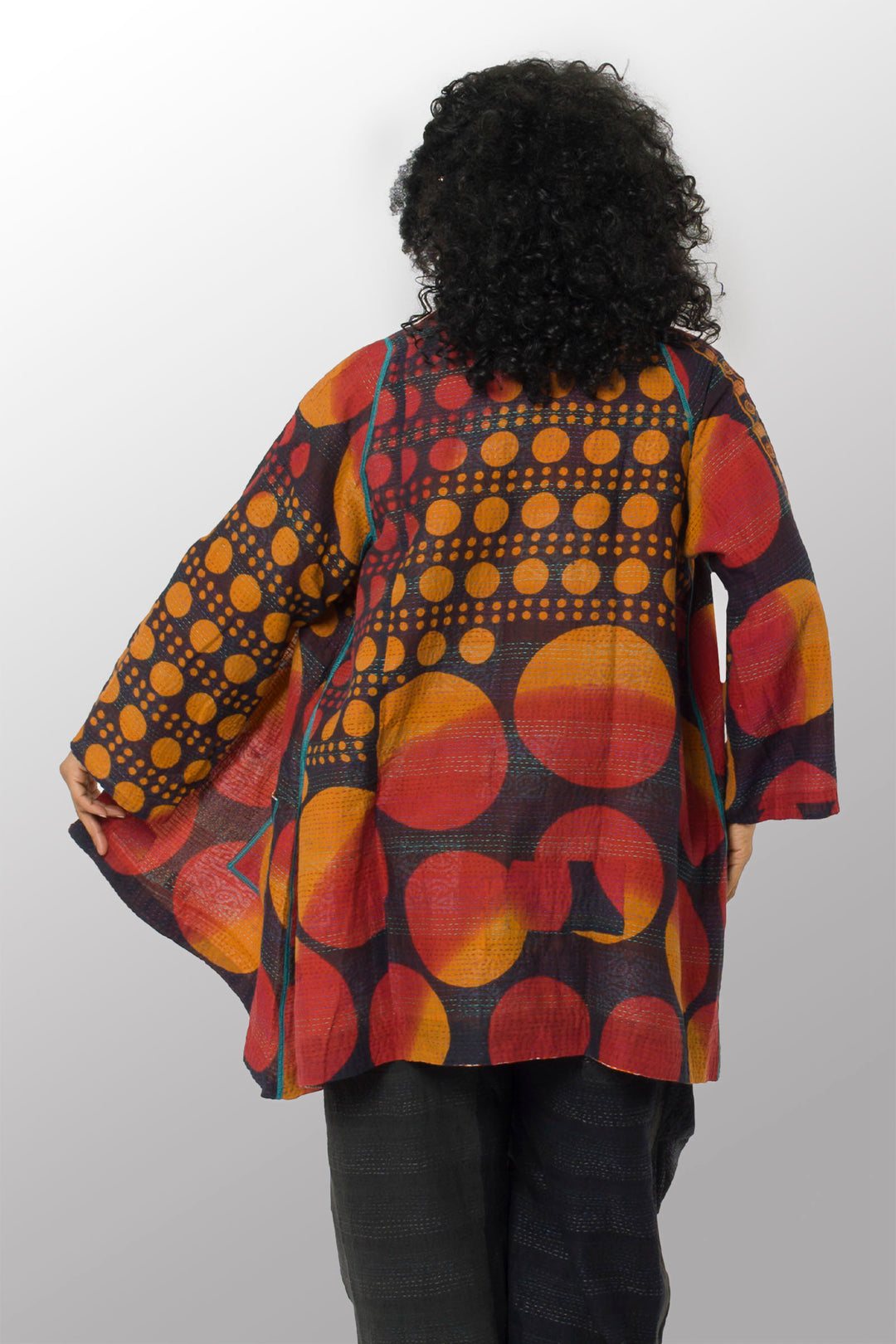 VINTAGE COTTON KANTHA A-LINE JKT - cv2003-0160a -