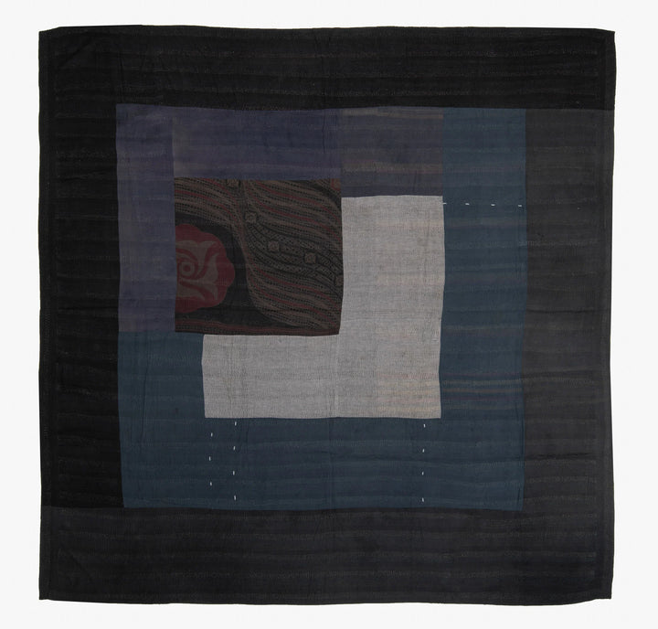 Landscape Handmade Vintage Kantha Quilts -Black