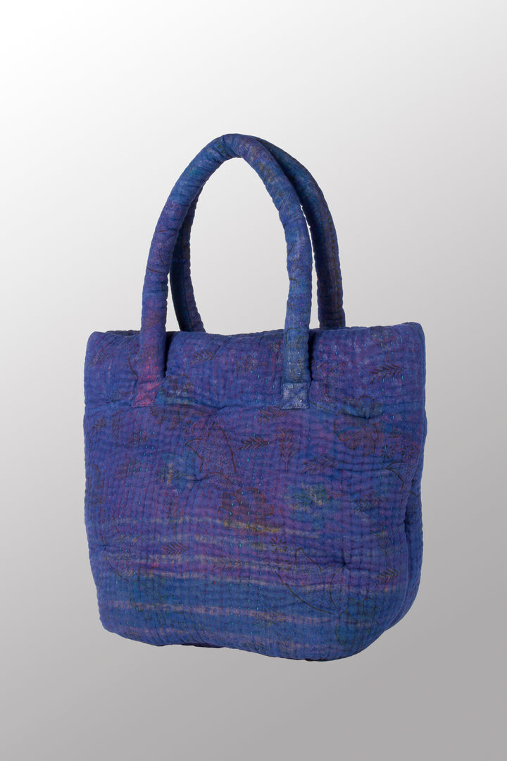 Quilted Overdye Cotton Kantha Bucket Tote