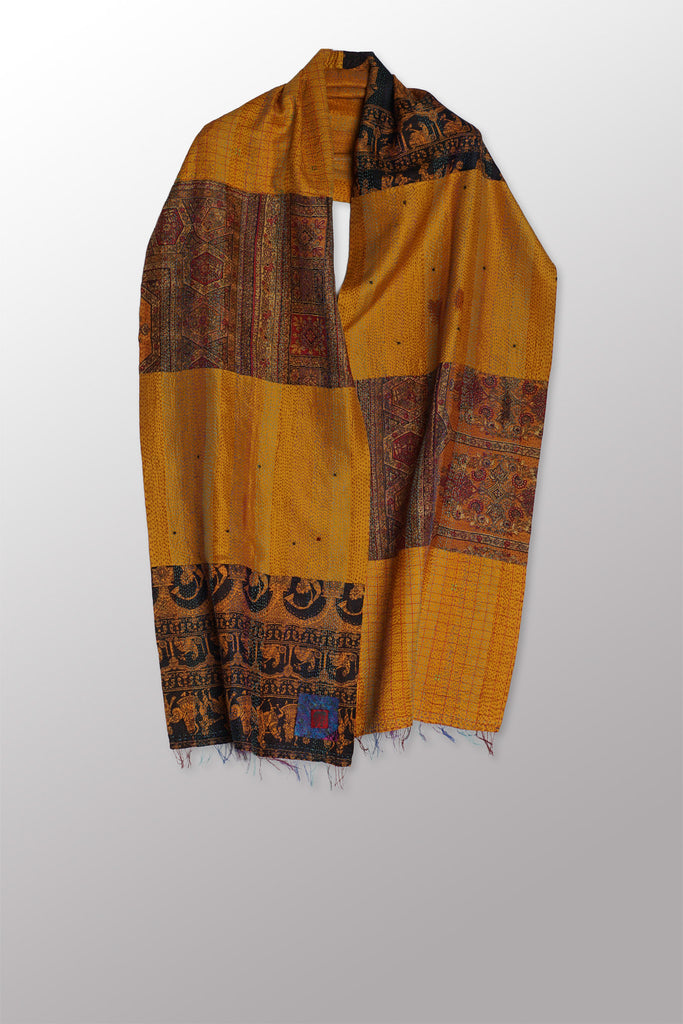 VINTAGE SILK KANTHA SCARF SMALL - sv2800-mlt - – Mieko Mintz US Retail