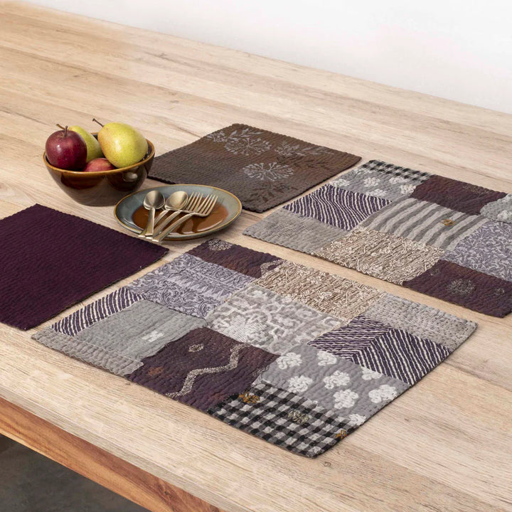Ombre Patch Handmade Placemats -Chocolate (Set of 2)