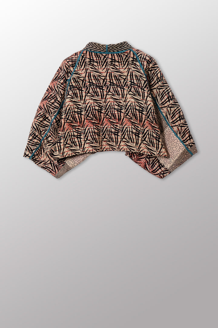 SOHO BAMBOO KANTHA PUFF SLV. SHRUG - bo4062-cblk004a -