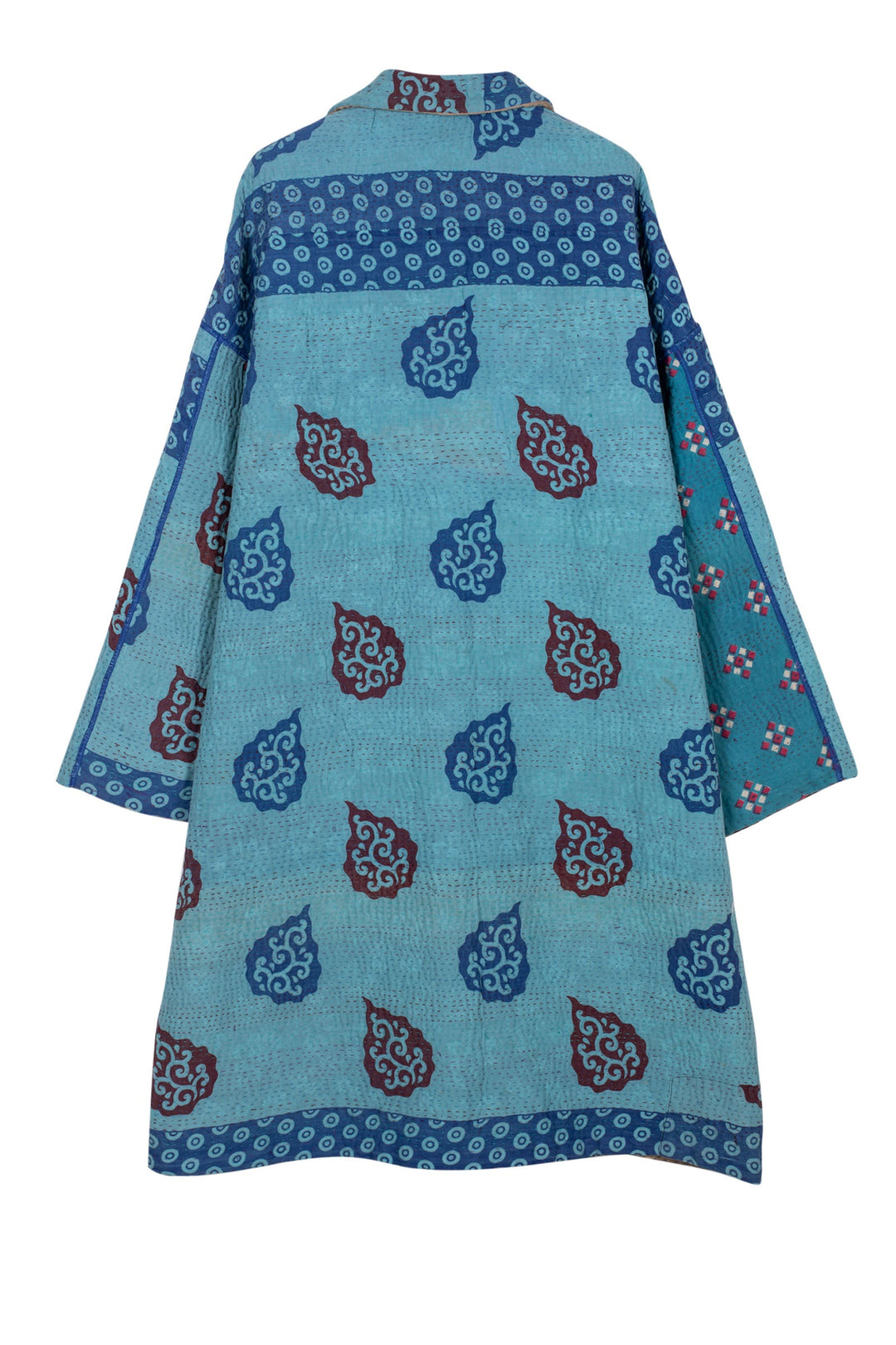 VINTAGE COTTON KANTHA OVERSIZED MEDIUM COAT - cv4331-5001a -