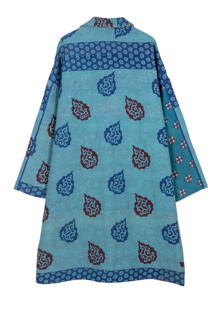VINTAGE COTTON KANTHA OVERSIZED MEDIUM COAT - cv4331-5001a -