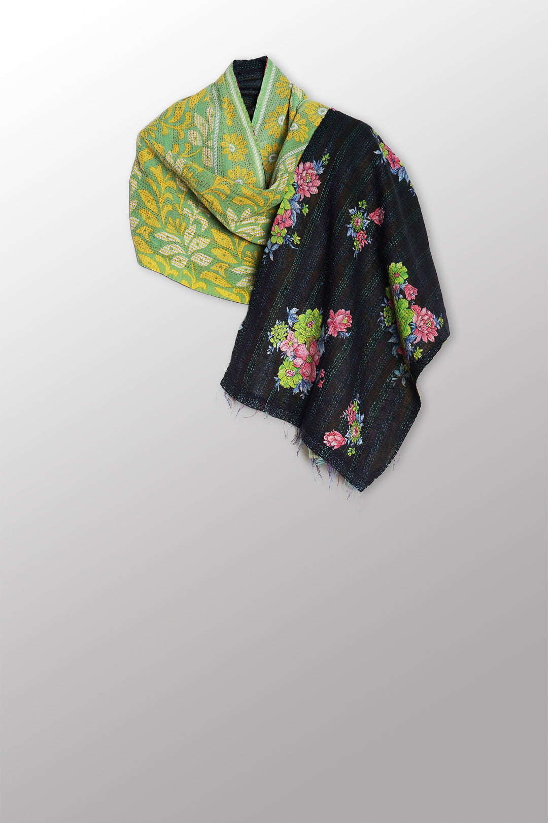 VINTAGE COTTON KANTHA SCARF STANDARD - cv2801-0019a -