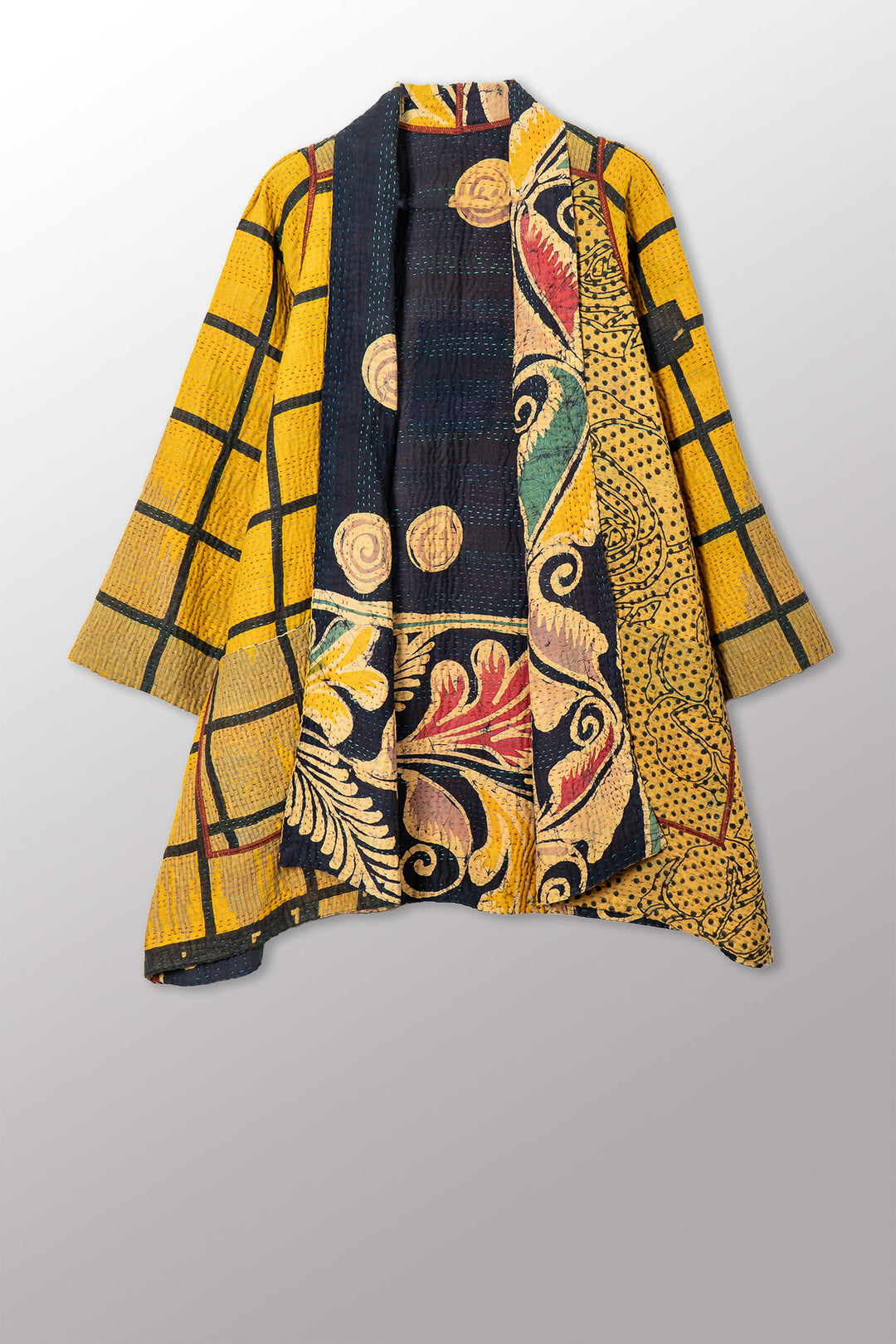 VINTAGE COTTON KANTHA A-LINE JKT - cv4003-0455a -