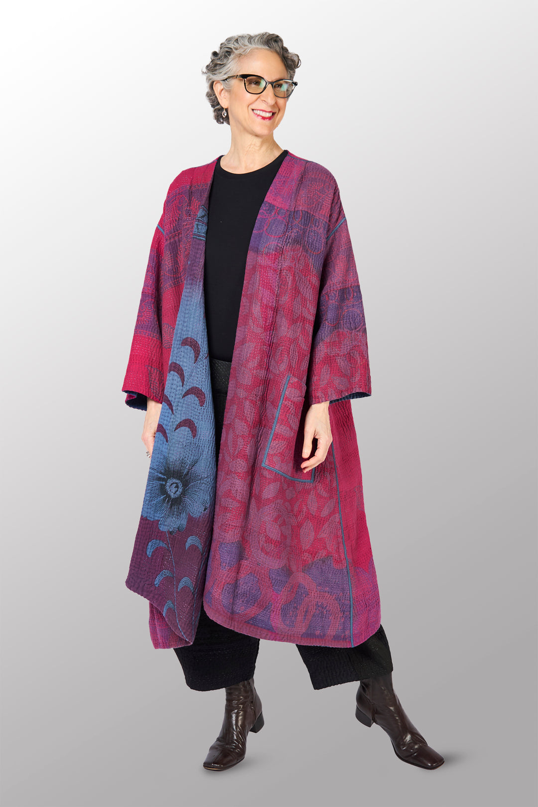 COTTON OVERDYE KANTHA LONG DUSTER - ov4328-cfus001a -