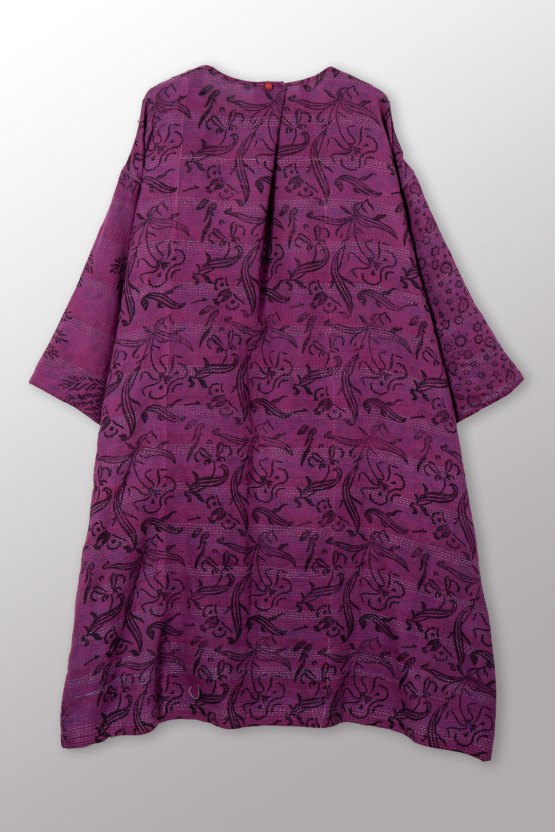 VINTAGE COTTON & NEW VOILE KANTHA LONG DUSTER - cn2328-0003a -