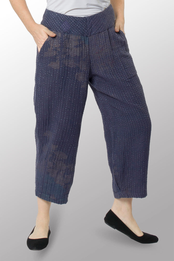 BBK SOLID KANTHA NEW LANTERN PANTS - bl-bbs4651-nvy -