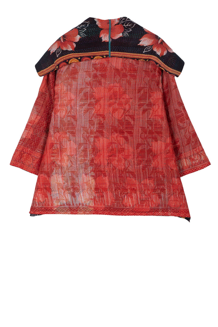 VINTAGE COTTON KANTHA FLARE JKT - cv2010-0063a -