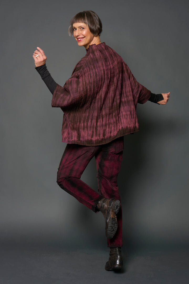 MONE COTTON RIPPLE TUCK PONCHO VEST - mn1249-pik -