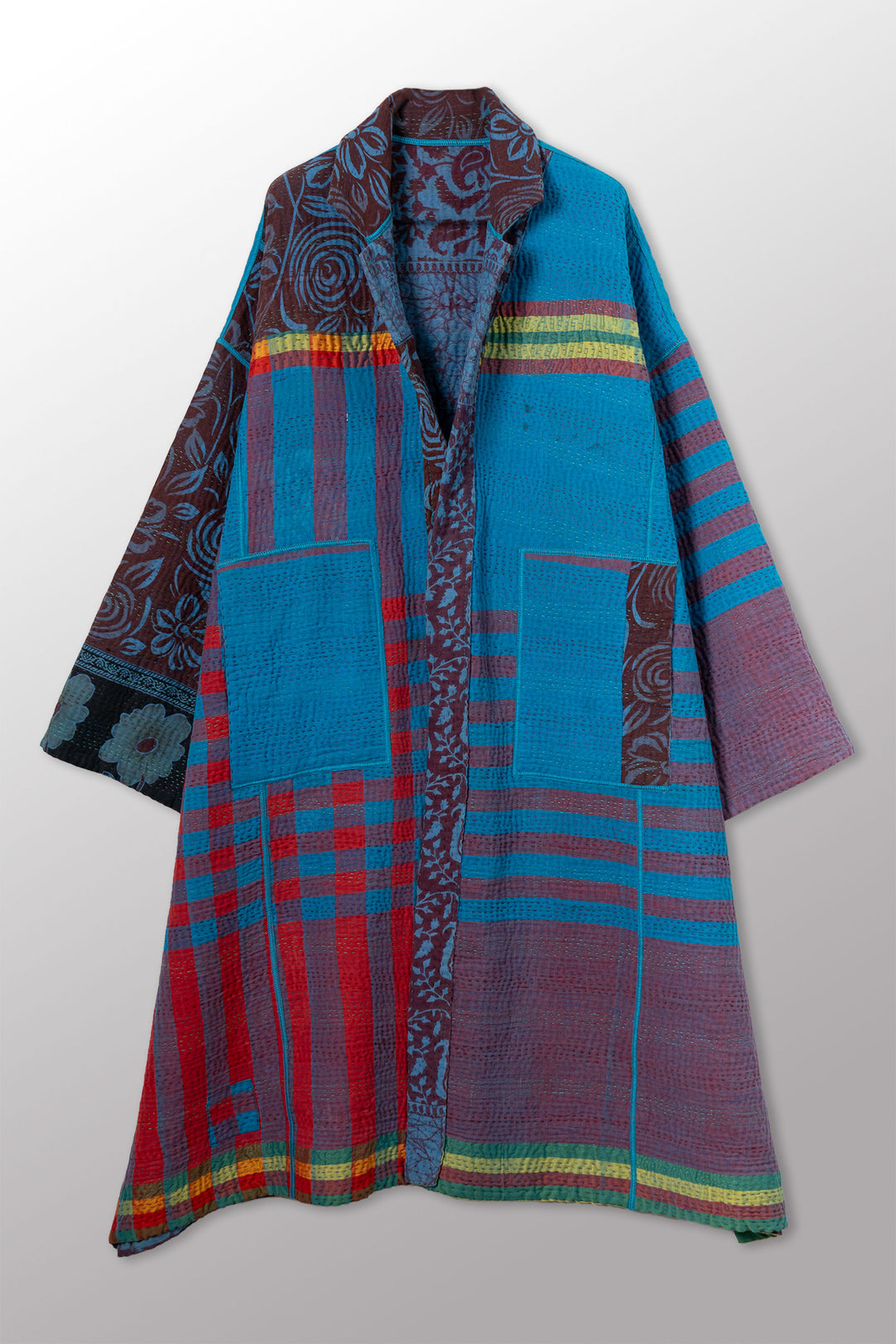 VINTAGE COTTON KANTHA NEW OVERSIZED COAT - cv4342-0018a -