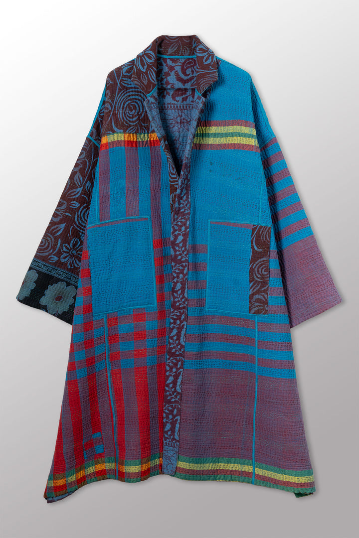 VINTAGE COTTON KANTHA NEW OVERSIZED COAT - cv4342-0018a -