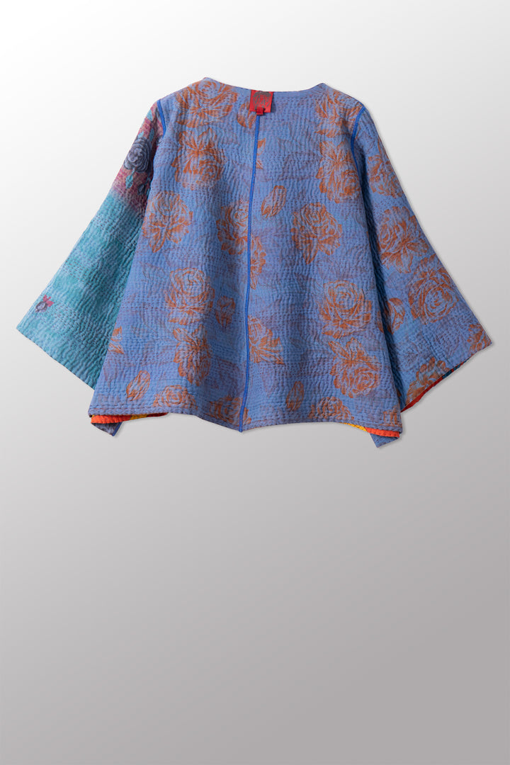VINTAGE COTTON KANTHA BELL SHAPE JKT - cv4048-0045a -