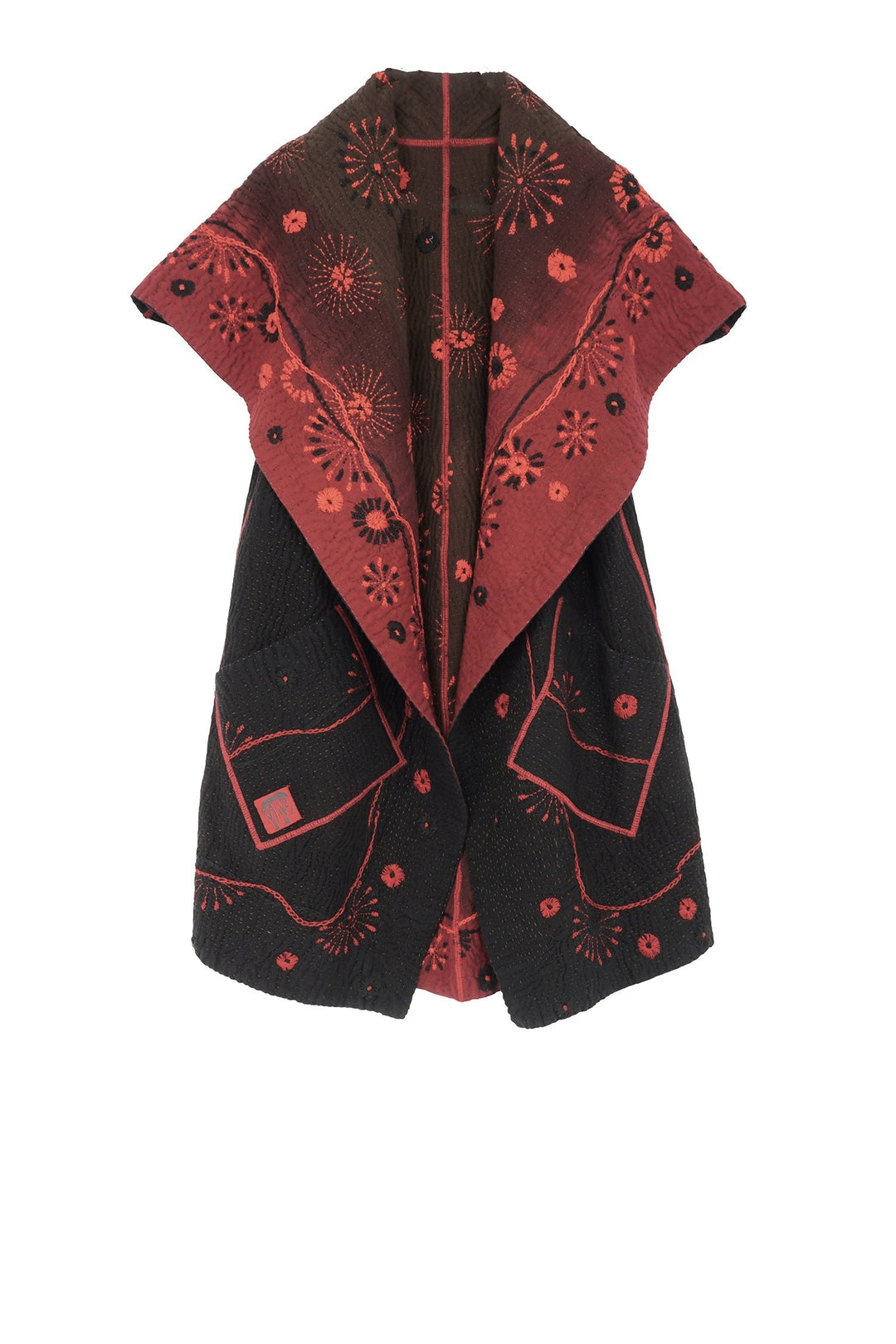 OMBRE SUN RALLI FIREWORKS KANTHA CIRCULAR VEST - of4201-red -