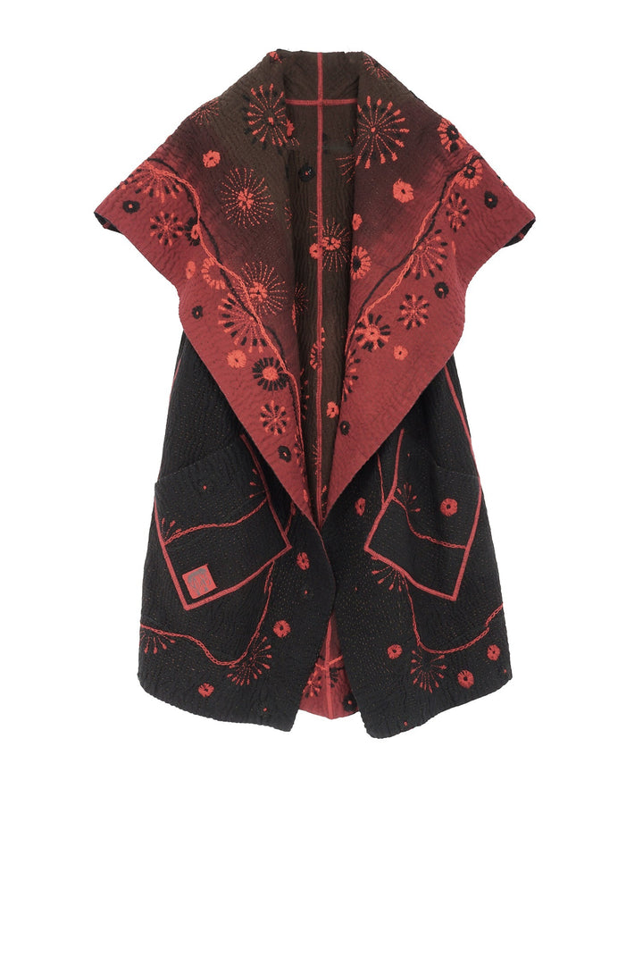 OMBRE SUN RALLI FIREWORKS KANTHA CIRCULAR VEST - of4201-red -