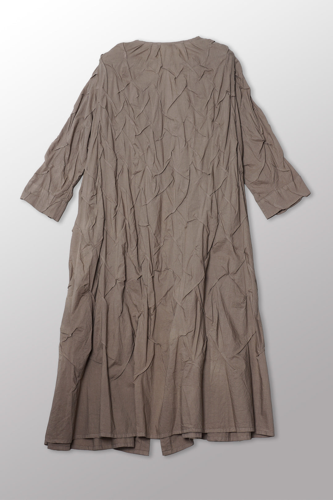 POLISHED COTTON WAVY TUCK A-LINE DRESS - bl-wl1453-ntl -